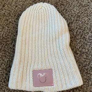 Love Your Melon Cream and Pink Knit Beanie Hat